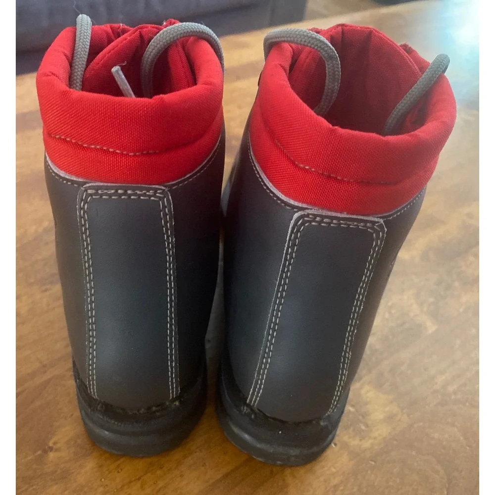Asolo Backcountry Telemark Ski Boots Mens 7.5 Grey Red Leather Vibram Italy 75mm